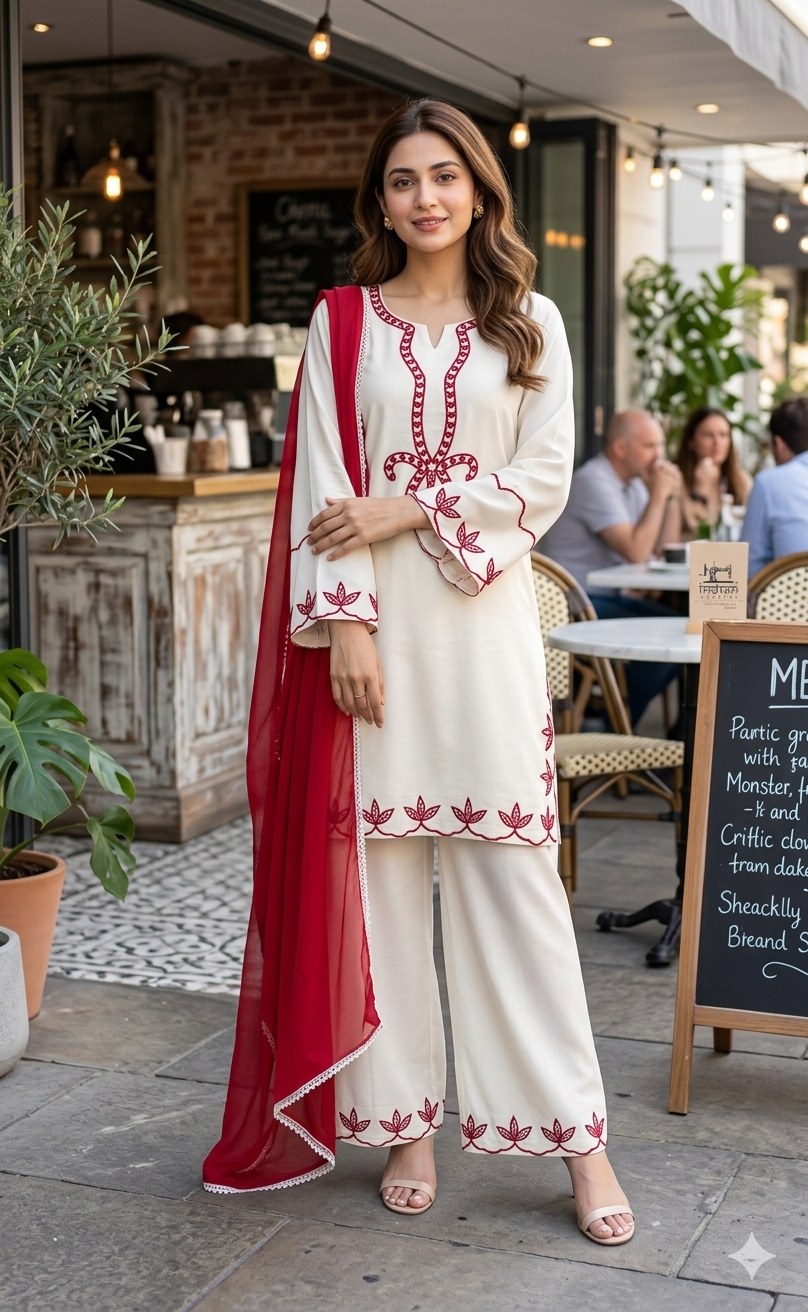 WHITE NOOR BOW  3-PIECE SUIT SET