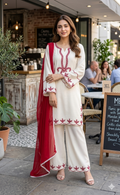 WHITE NOOR BOW  3-PIECE SUIT SET