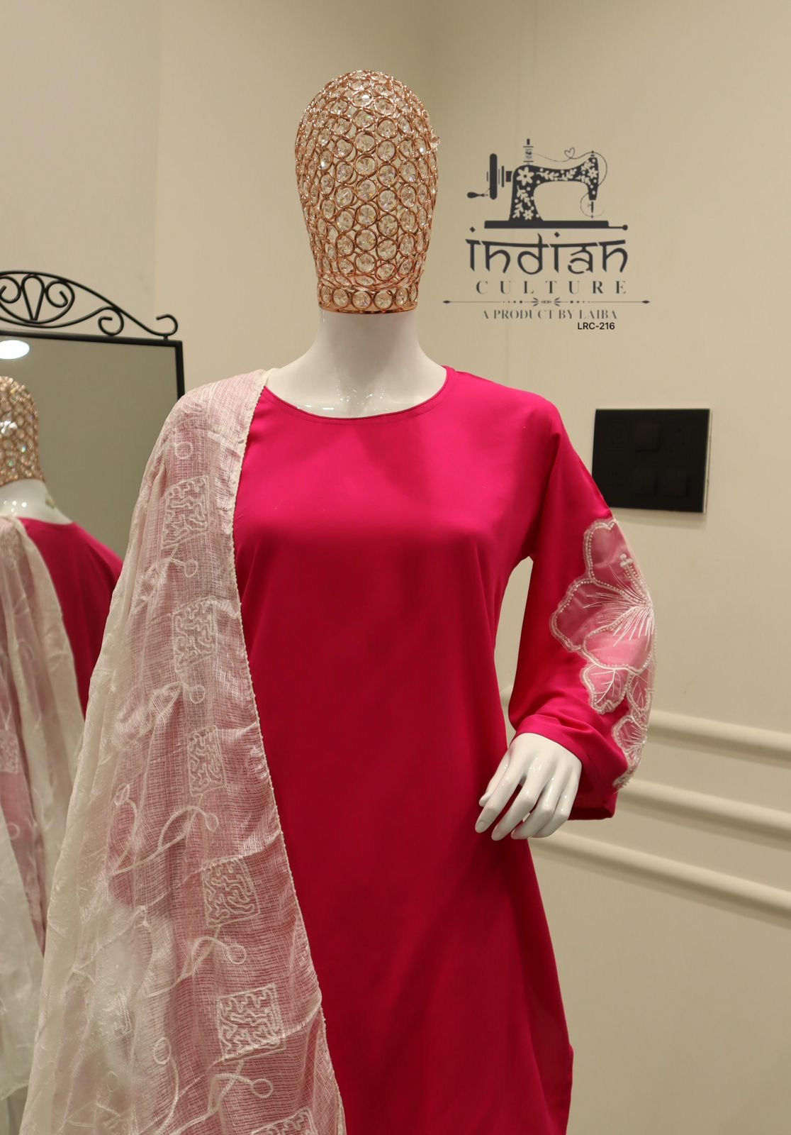 PINK FARSHI SET WITH DUPPAATA