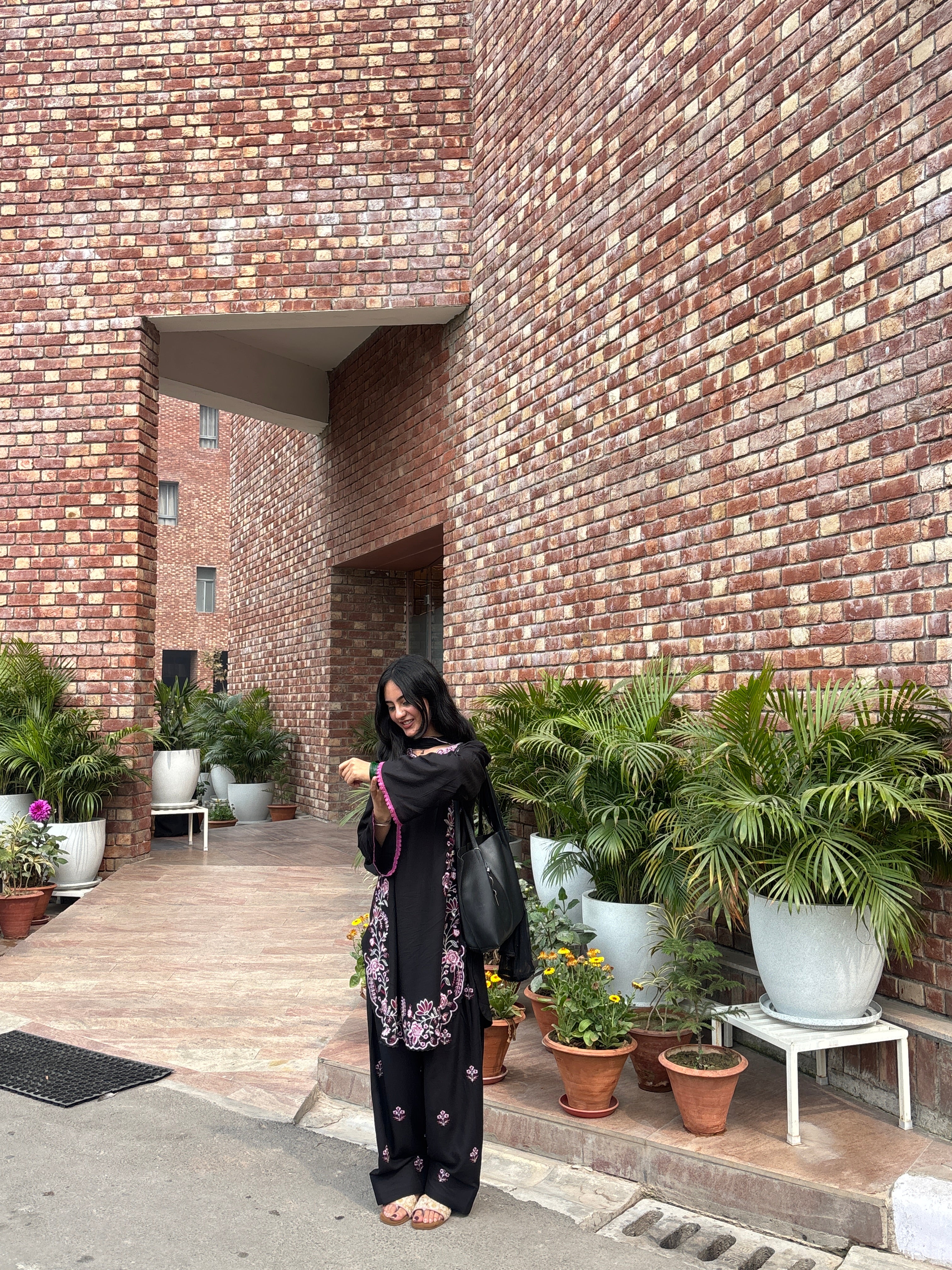 Midnight Elegance Embroidered 3-Piece Suit Set