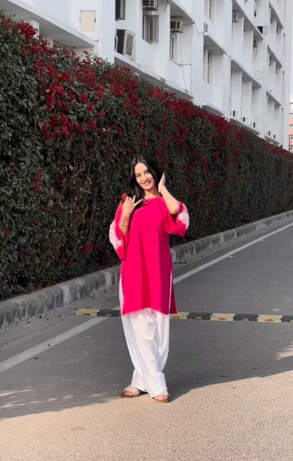 PINK FARSHI SET WITH DUPPAATA