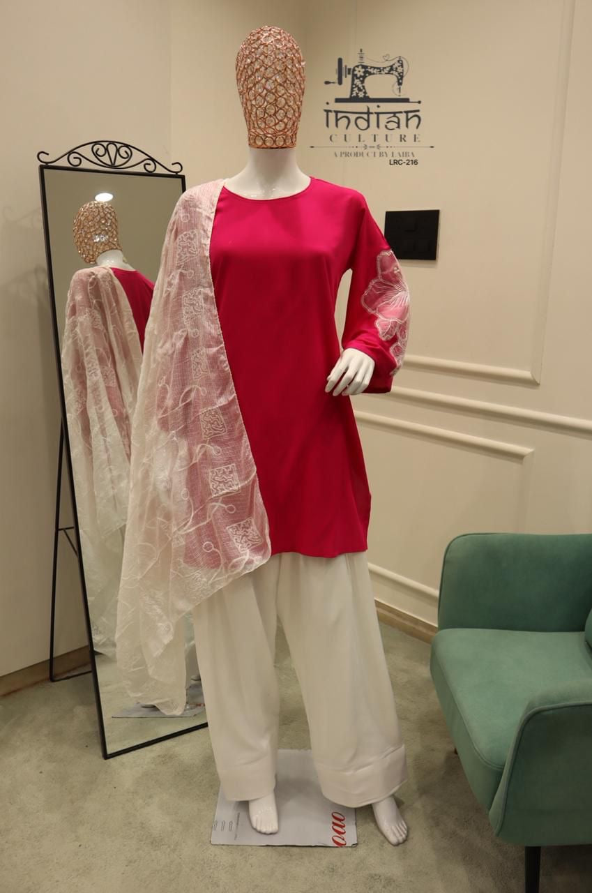 PINK FARSHI SET WITH DUPPAATA