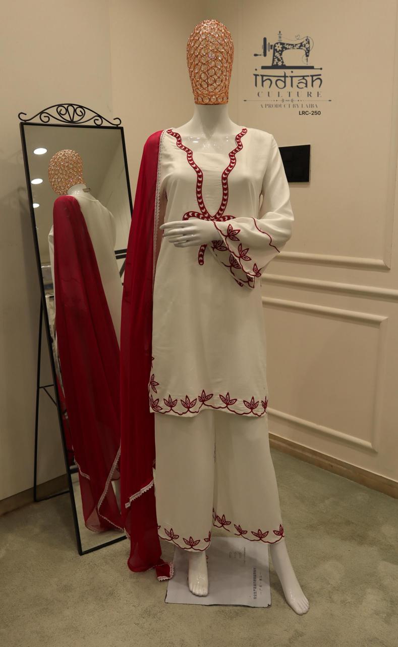 WHITE NOOR BOW  3-PIECE SUIT SET