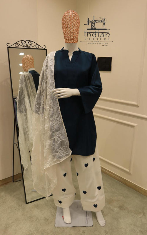 BLUE HEARTS FARSHI 3-PIECE SUIT SET