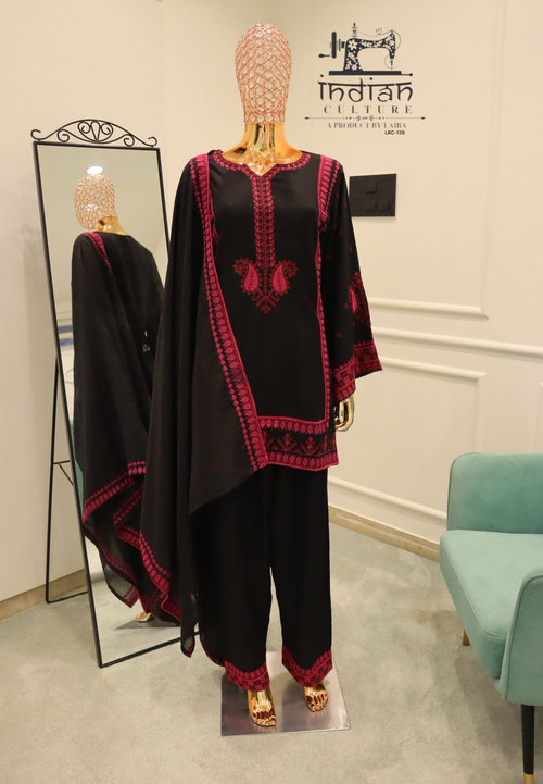 BLACK LUNA THERAD 3-PIECE SUIT SET