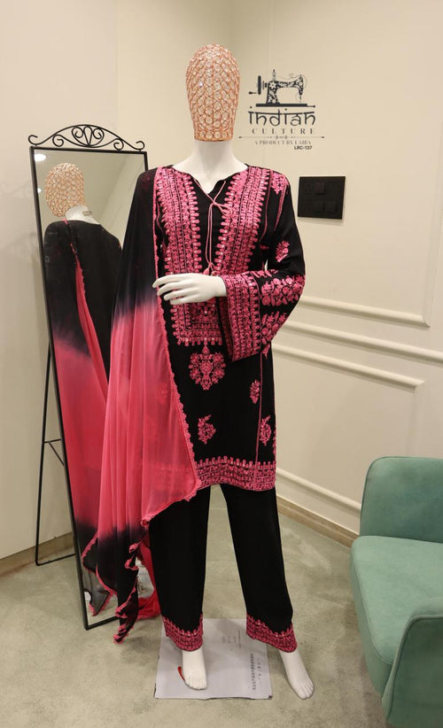 BLACK NOOR-E-GUL 3-PIECE SUIT SET