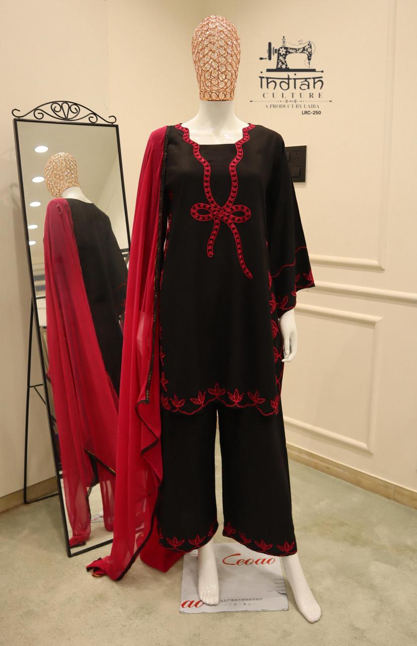 BLACK NOOR BOW 3-PIECE SUIT SET