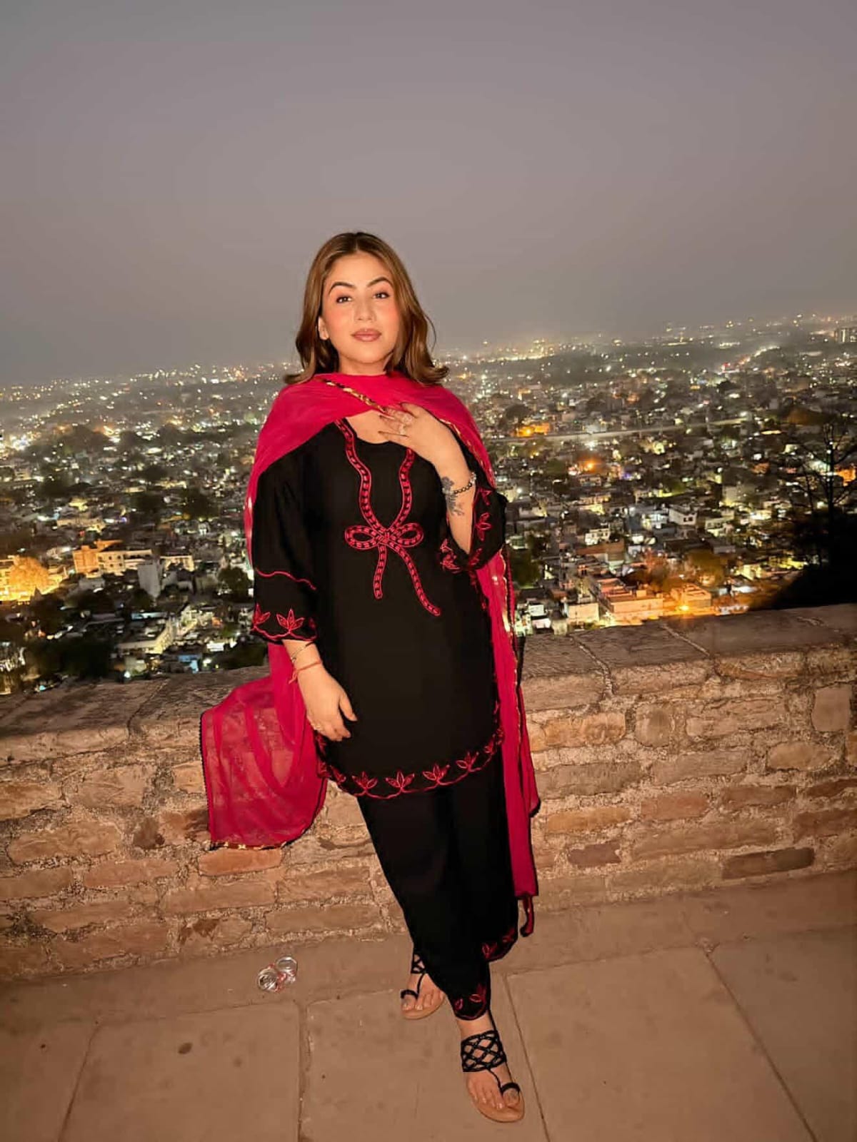 BLACK NOOR BOW 3-PIECE SUIT SET